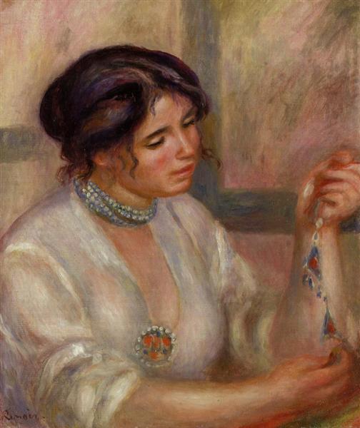 Woman with a Necklace, 1910 - Пьер Огюст Ренуар