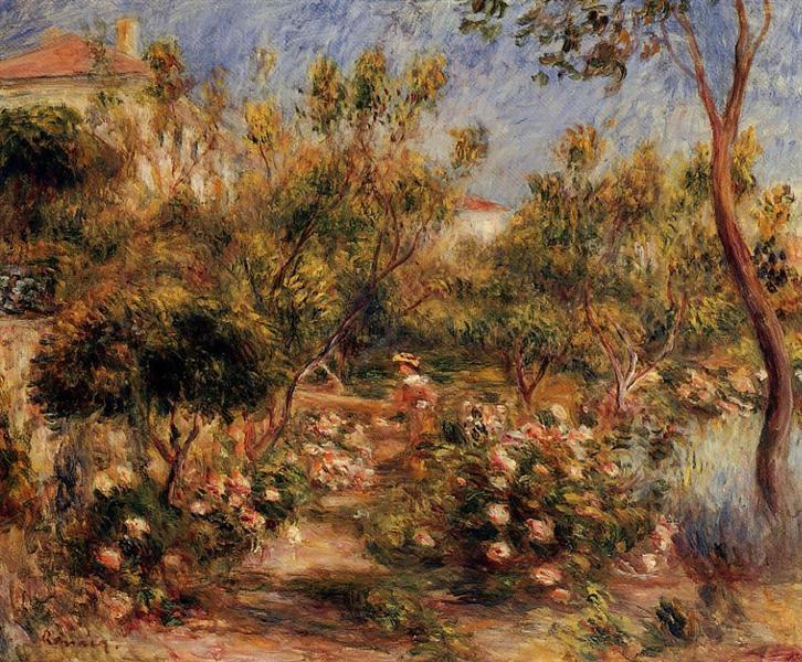 Young Woman in a Garden Cagnes, 1903 - 1905 - Пьер Огюст Ренуар