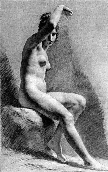 Female Nude Raising her Arm, c.1800 - Pierre Paul Prud’hon