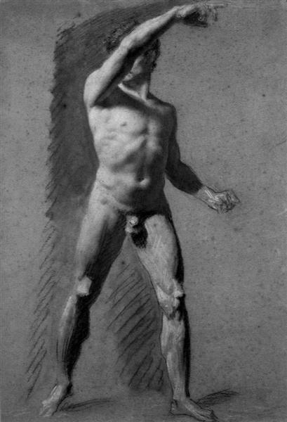 Male Nude Pointing, c.1800 - Пьер Поль Прюдон