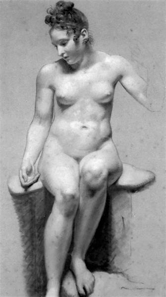 Seated Female Nude, c.1800 - Pierre-Paul Prud'hon