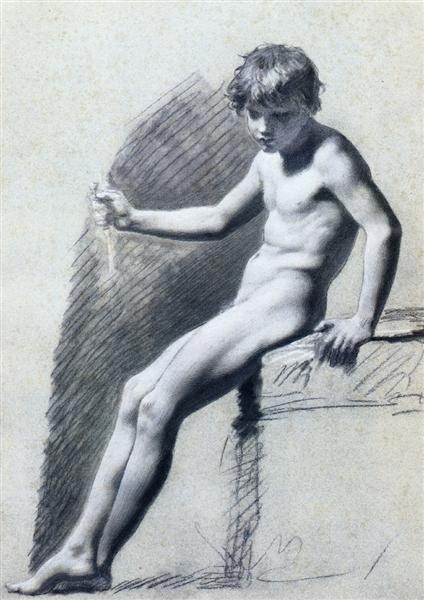 Seated Nude Figure - Pierre-Paul Prud'hon