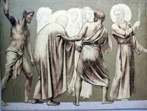 Fresco for the decoration of the Pantheon: saints - П`єр Пюві де Шаванн