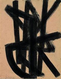Brou de noix 65 x 50 cm, 1948 - Pierre Soulages