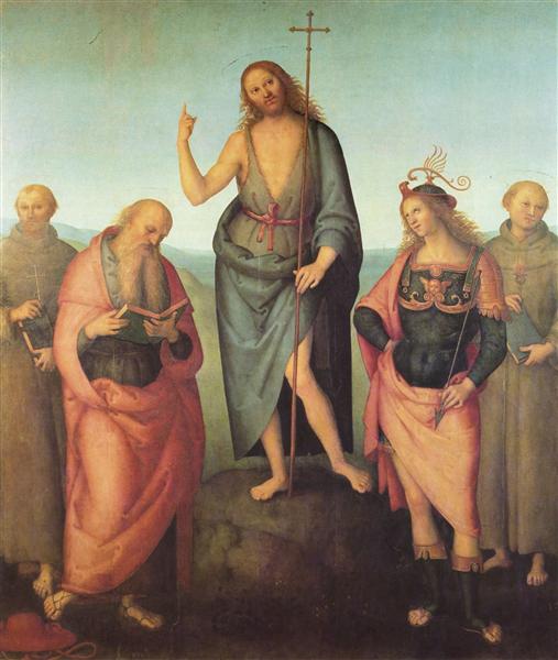 John the Baptist and four saints, 1510 - П'єтро Перуджино