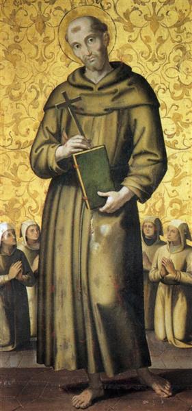 St. Francis and the four obedient - П'єтро Перуджино