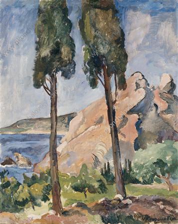 Gurzuf. Cypresses., 1929 - Петро Кончаловський