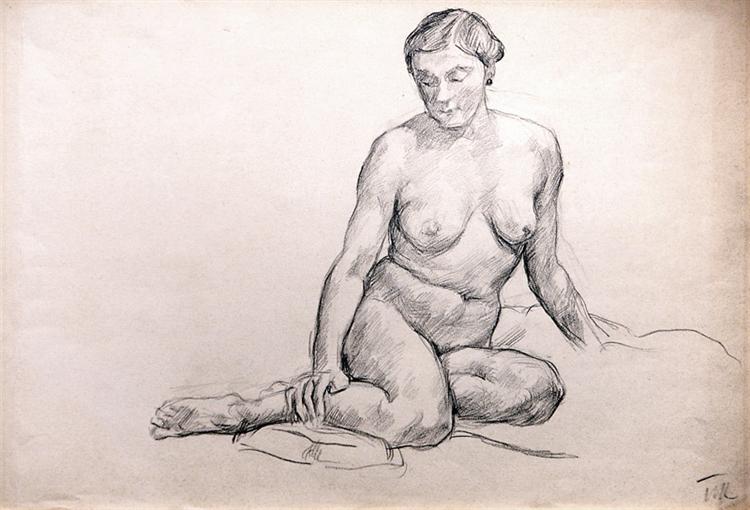 Seated nude - Петро Кончаловський