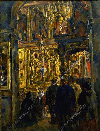 The service in St. Sophia Cathedral, 1928 - Петро Кончаловський