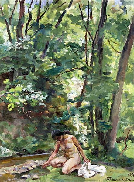 The woman at the creek, 1932 - Pyotr Konchalovsky