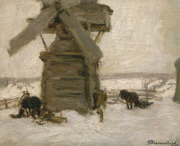Winter. The Mill on the Ker-island., 1903 - Pjotr Petrowitsch Kontschalowski