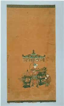 Scroll illustrating The Heart Sutra - Цю Ин