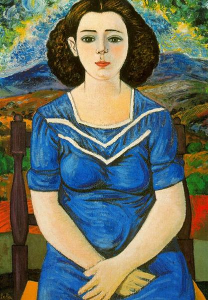 Portrait of seated brunette, 1948 - Рафаэль Забалета