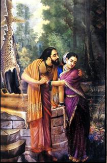 Arjuna and Subhadra - Рави Варма