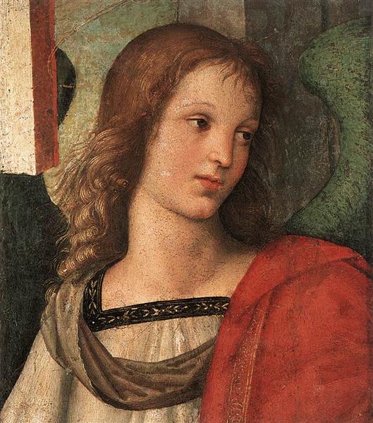Angel (fragment of the Baronci altarpiece), 1500 - Рафаэль Санти