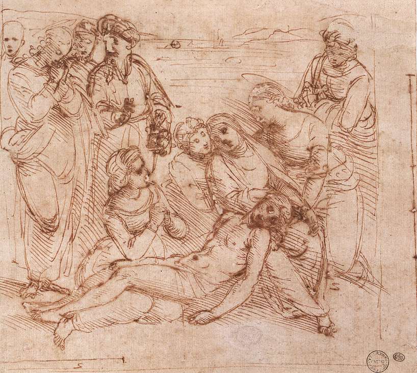 Lamentation Over The Dead Christ C 1505 Raphael WikiArt Org   Lamentation Over The Dead Christ 