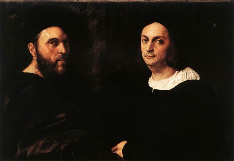 Portrait of Andrea Navagero and Agostino Beazzano, 1516 - Рафаель Санті