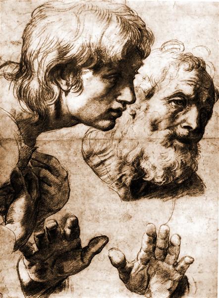 Studies for the Transfiguration - Raphael