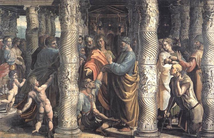 The Healing of the Lame Man (cartoon for the Sistine Chapel), 1515 - Raffael