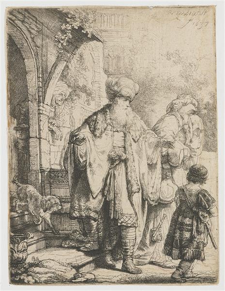 Abraham Dismissing Hagar, 1637 - 林布蘭