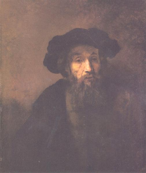 Bearded Man with a Beret, 1655 - 林布蘭