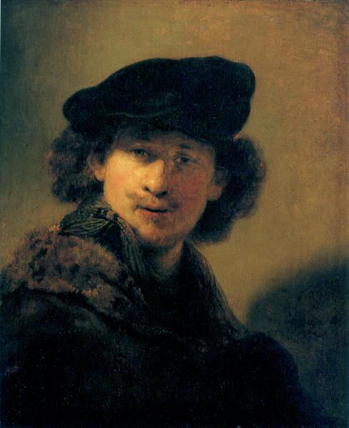 Self-portrait with beret, 1634 - Рембрандт