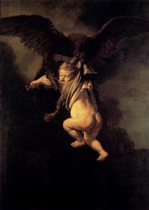 Ganymed in den Fängen des Adlers - Rembrandt van Rijn