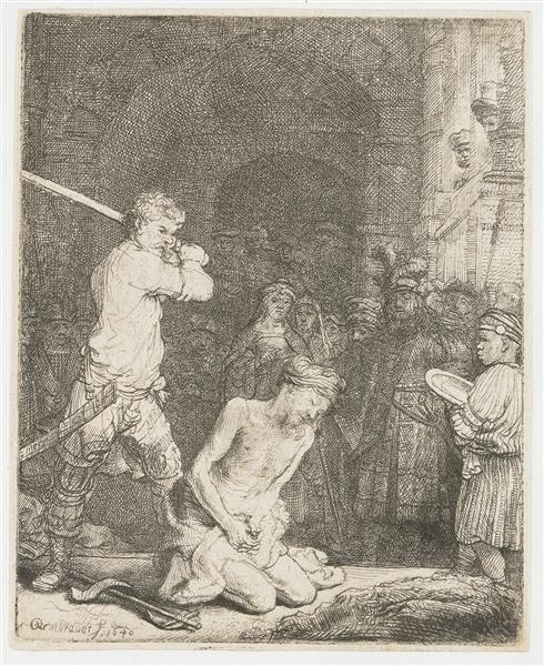 The beheading of John the Baptist, 1640 - Рембрандт