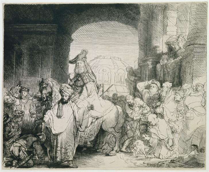 The triumph of Mordechai, 1641 - Rembrandt van Rijn