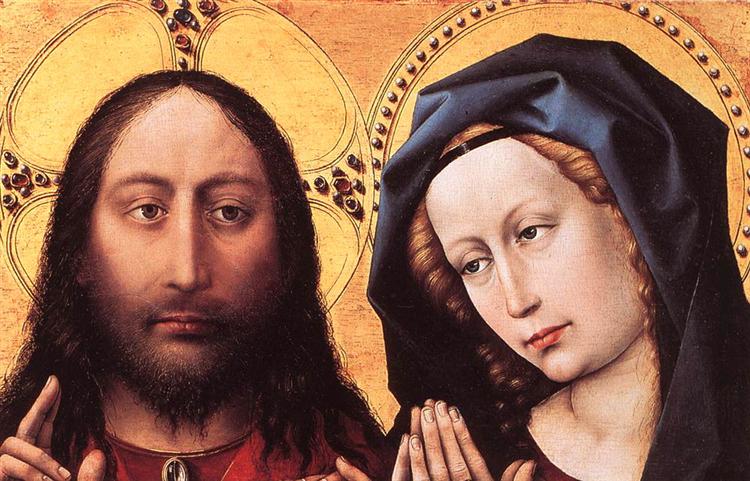 Cristo Abençoando e a Virgem Rezando, c.1424 - Robert Campin