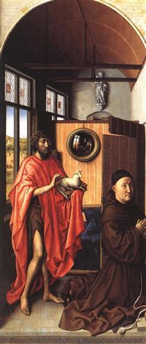 Werl Altarpiece - St. John the Baptist and the Donor, Heinrich Von Werl - 羅伯特‧坎平