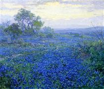 A Cloudy Day, Bluebonnets near San Antonio, Texas - Robert Julian Onderdonk