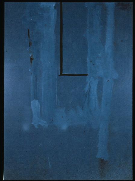 The Blue Painting Lesson: A Study in Painterly Logic, number one of five, 1973 - Robert Motherwell
