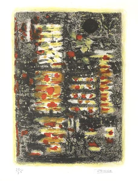 Yellow and black composition, 1956 - Роже Бисьер