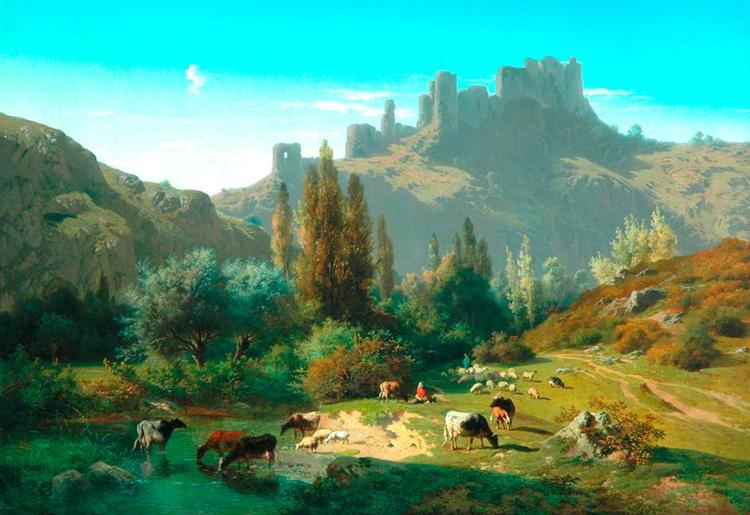 Landscape with Cattle, 1856 - Роза Бонер