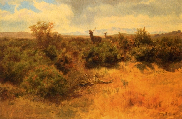 Stag and Doe in a Landscape - Rosa Bonheur