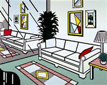 Interior with mirrored wall - Roy Lichtenstein