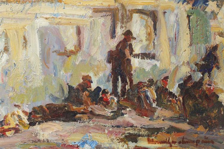 Soldiers in Sinaia Station - Rudolf Schweitzer-Cumpana