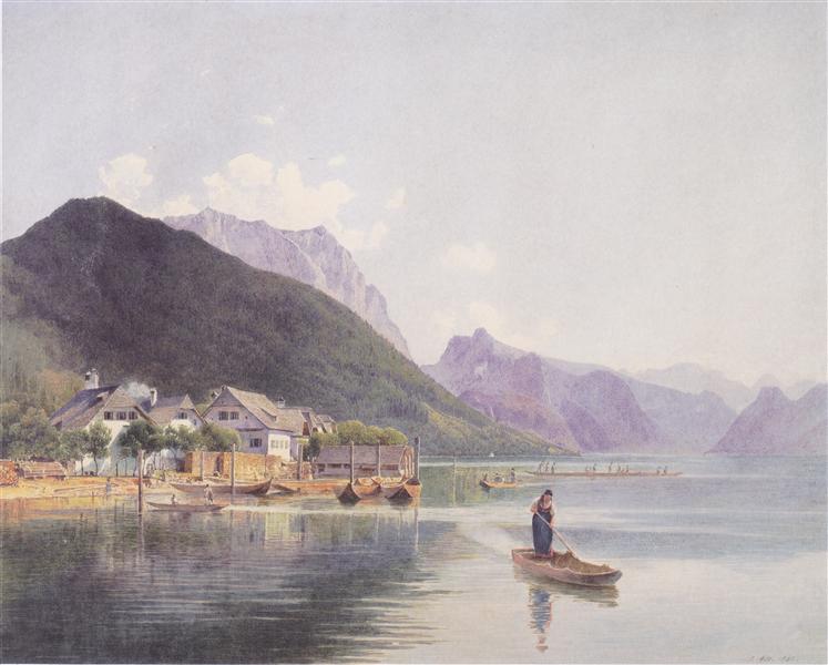 Lake Traun, 1840 - Рудольф фон Альт