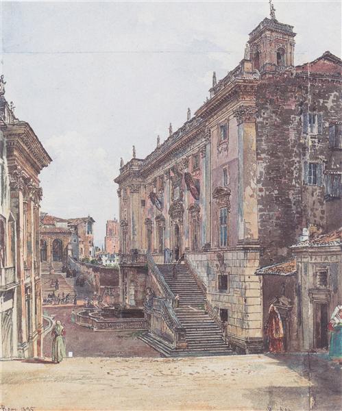 The Capitol in Rome, 1835 - Рудольф фон Альт