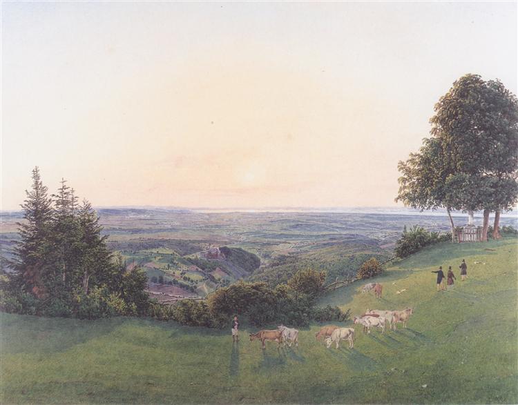 View from the chapel Rosalie, 1837 - Рудольф фон Альт