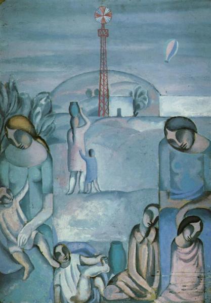 Figures in a Landscape at Ampurdan, 1923 - Сальвадор Далі