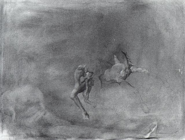 Nude and Horse with Metamorphosis (unfinished), c.1979 - Сальвадор Дали