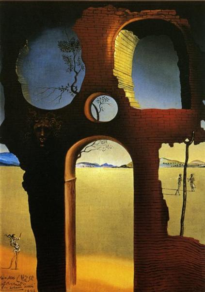 Ruin with Head of Medusa and Landscape, 1941 - Salvador Dalí