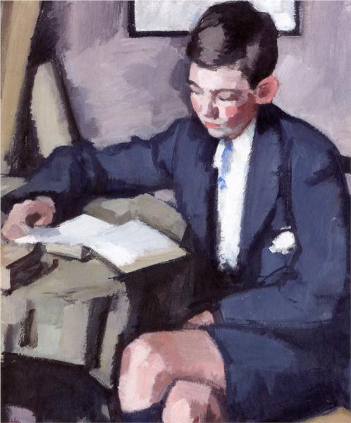Boy Reading, 1923 - Сэмюэл Пепло