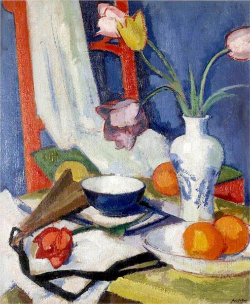 Still Life with Tulips and Oranges - Samuel Peploe