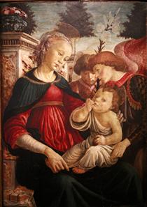 Богоматерь и младенец с двумя ангелами - Сандро Боттичелли