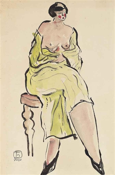 Seated Lady in Green, 1940 - 常玉