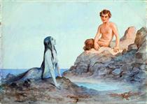 Mermaid and faun - Sergueï Solomko