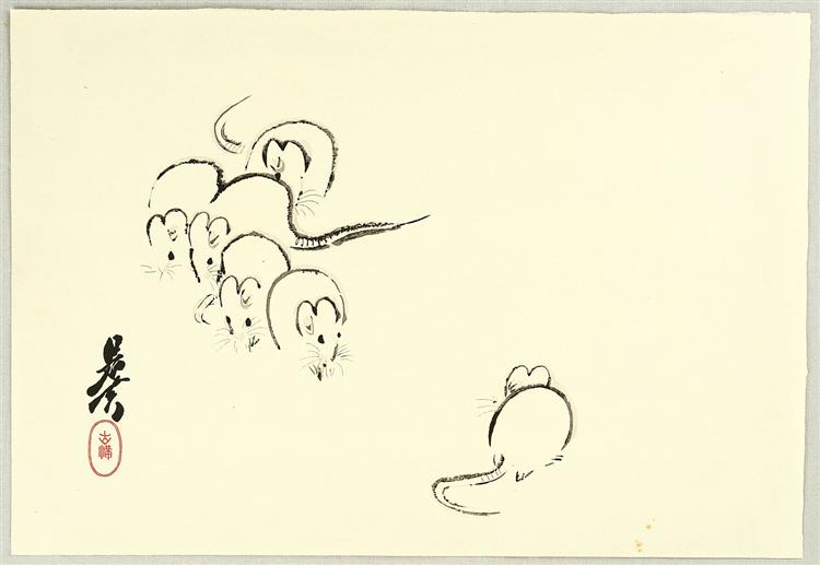 White Rats, 1890 - Shibata Zeshin